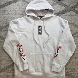 DGK Hoodie Zen White Cherry Blossom Pullover Sweatshirt Size Medium White